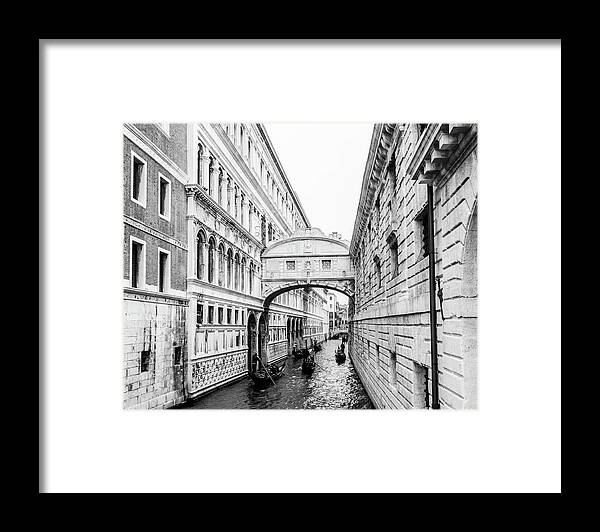 Venice Italy | Bridge of Sighs in Black and White I | Framed Print