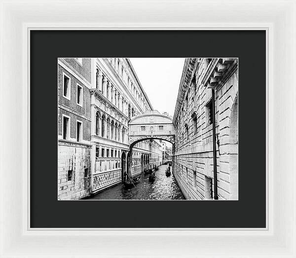 Venice Italy | Bridge of Sighs in Black and White I | Framed Print