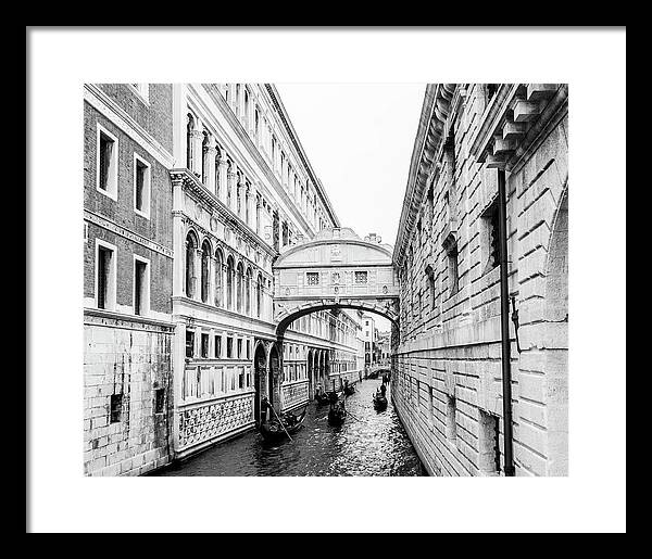 Venice Italy | Bridge of Sighs in Black and White I | Framed Print