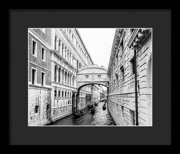 Venice Italy | Bridge of Sighs in Black and White I | Framed Print