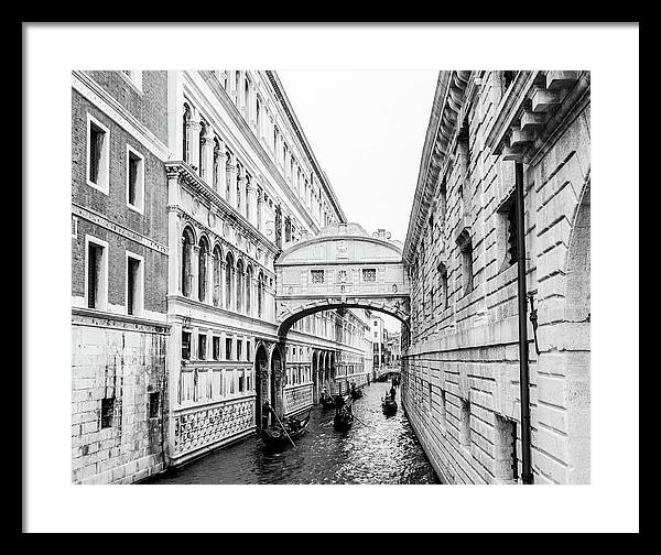 Venice Italy | Bridge of Sighs in Black and White I | Framed Print