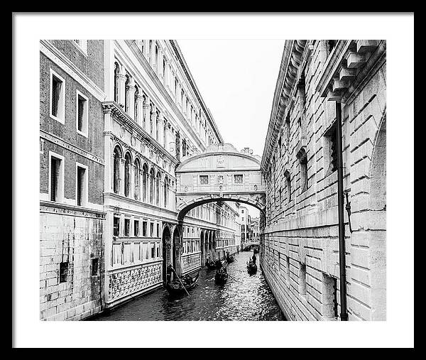 Venice Italy | Bridge of Sighs in Black and White I | Framed Print