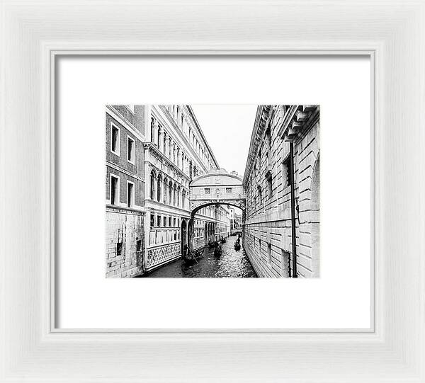 Venice Italy | Bridge of Sighs in Black and White I | Framed Print