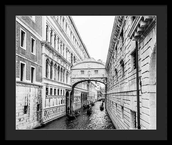 Venice Italy | Bridge of Sighs in Black and White I | Framed Print