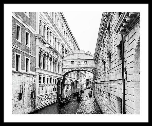 Venice Italy | Bridge of Sighs in Black and White I | Framed Print