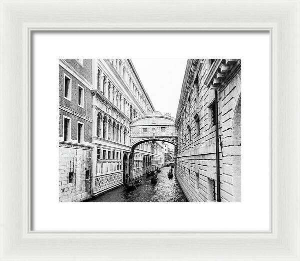 Venice Italy | Bridge of Sighs in Black and White I | Framed Print
