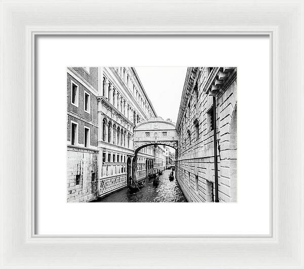 Venice Italy | Bridge of Sighs in Black and White I | Framed Print