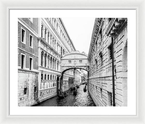 Venice Italy | Bridge of Sighs in Black and White I | Framed Print