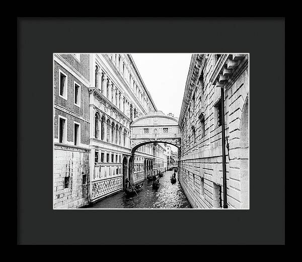 Venice Italy | Bridge of Sighs in Black and White I | Framed Print