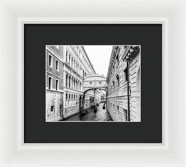 Venice Italy | Bridge of Sighs in Black and White I | Framed Print