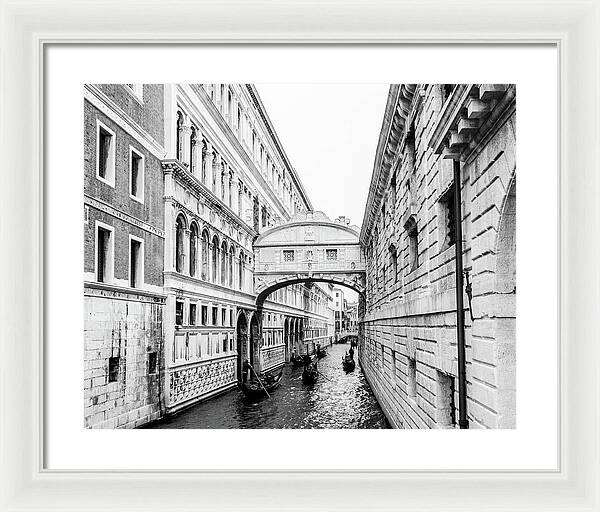 Venice Italy | Bridge of Sighs in Black and White I | Framed Print