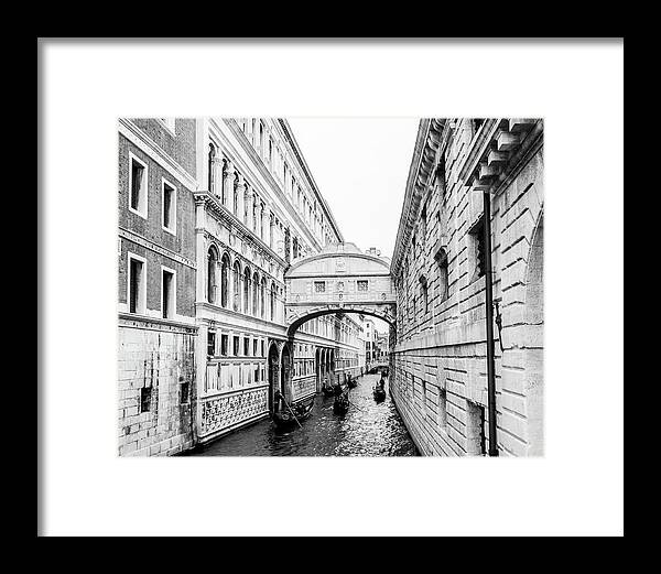 Venice Italy | Bridge of Sighs in Black and White I | Framed Print