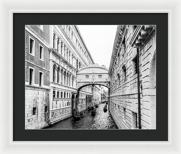 Venice Italy | Bridge of Sighs in Black and White I | Framed Print