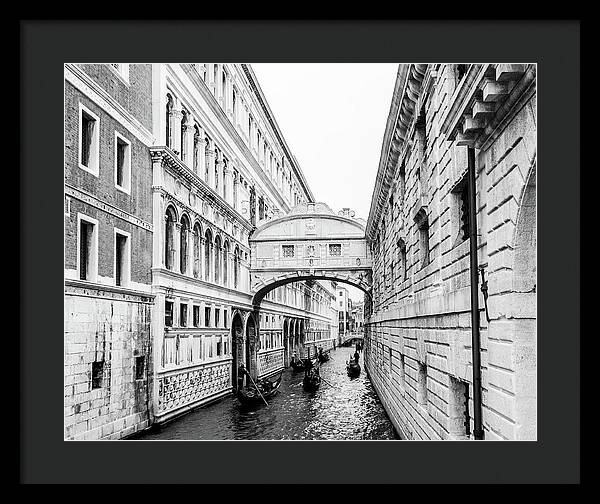 Venice Italy | Bridge of Sighs in Black and White I | Framed Print