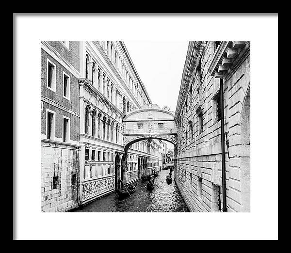 Venice Italy | Bridge of Sighs in Black and White I | Framed Print