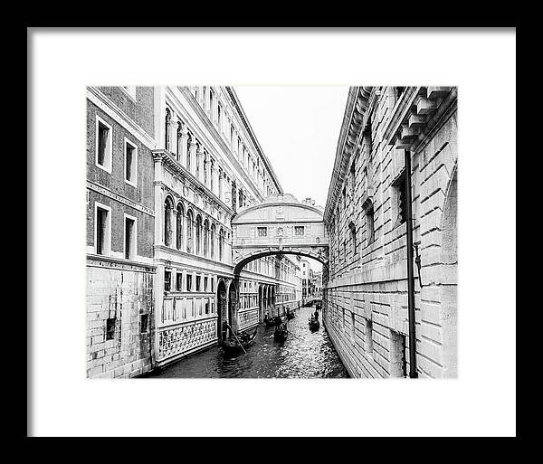 Venice Italy | Bridge of Sighs in Black and White I | Framed Print