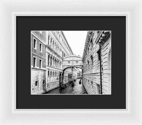 Venice Italy | Bridge of Sighs in Black and White I | Framed Print