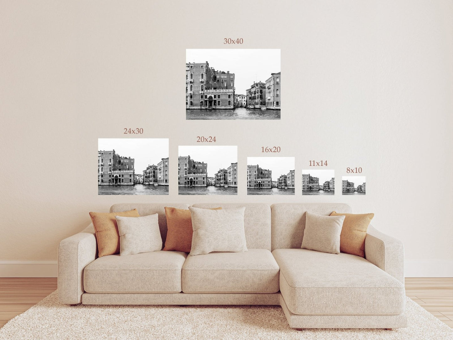 Black and White Venice Italy Landscape Photography Print – European Wall Art
