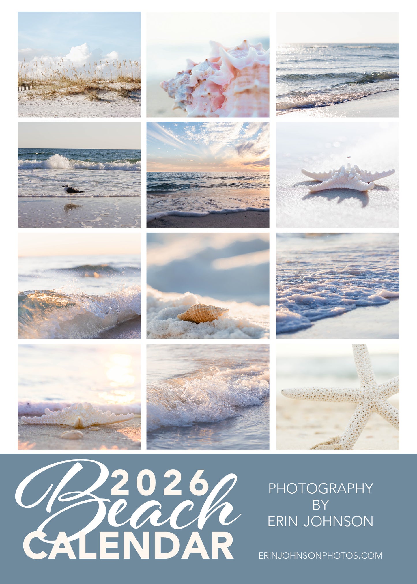 2026 Beach 5×7 Loose-Leaf Photography Desk Calendar