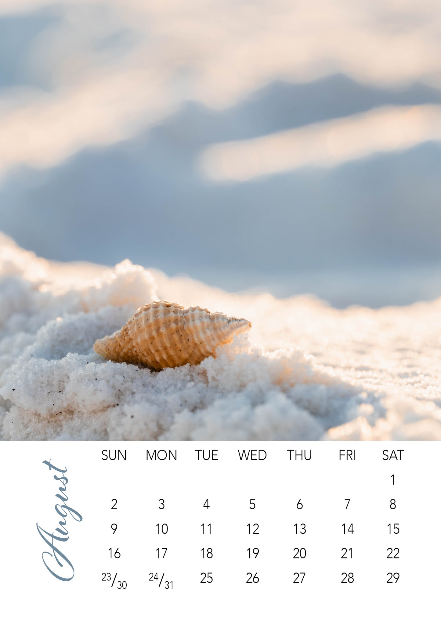 2026 Beach 5×7 Loose-Leaf Photography Desk Calendar