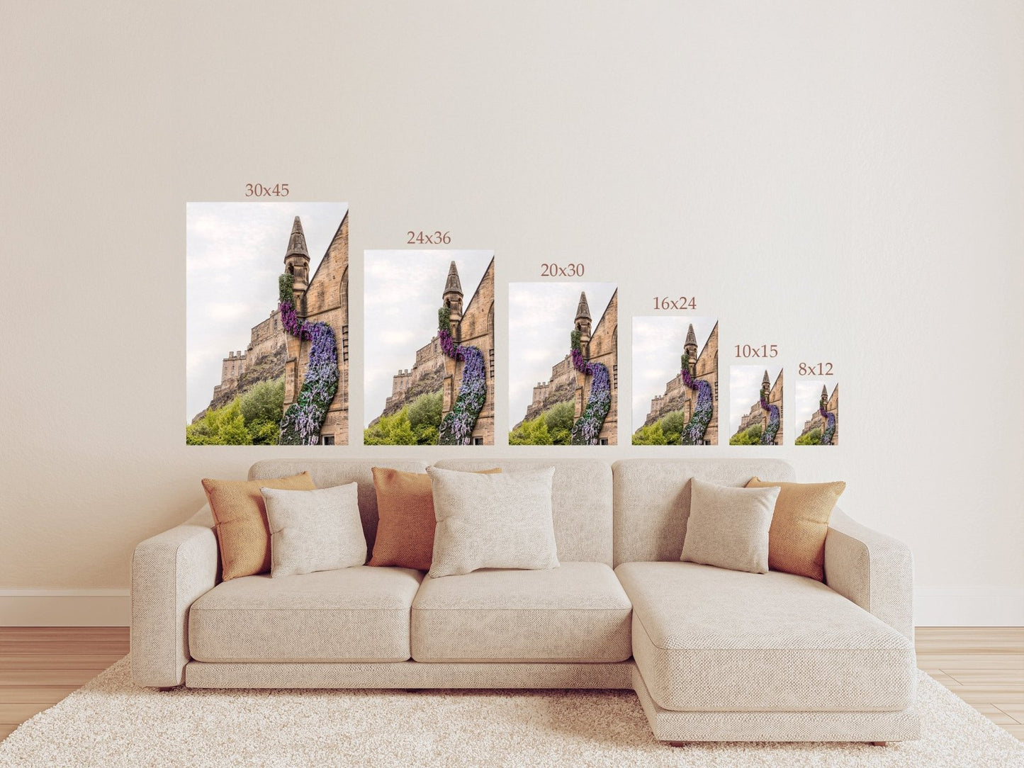 Edinburgh Scotland Unframed Print or Canvas - Wisteria Floral Wall Art