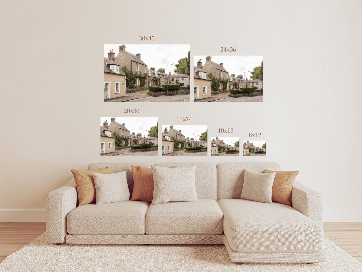 Charming Scottish Village Wall Art – Rustic Countryside Architecture Photography Print or Canvas