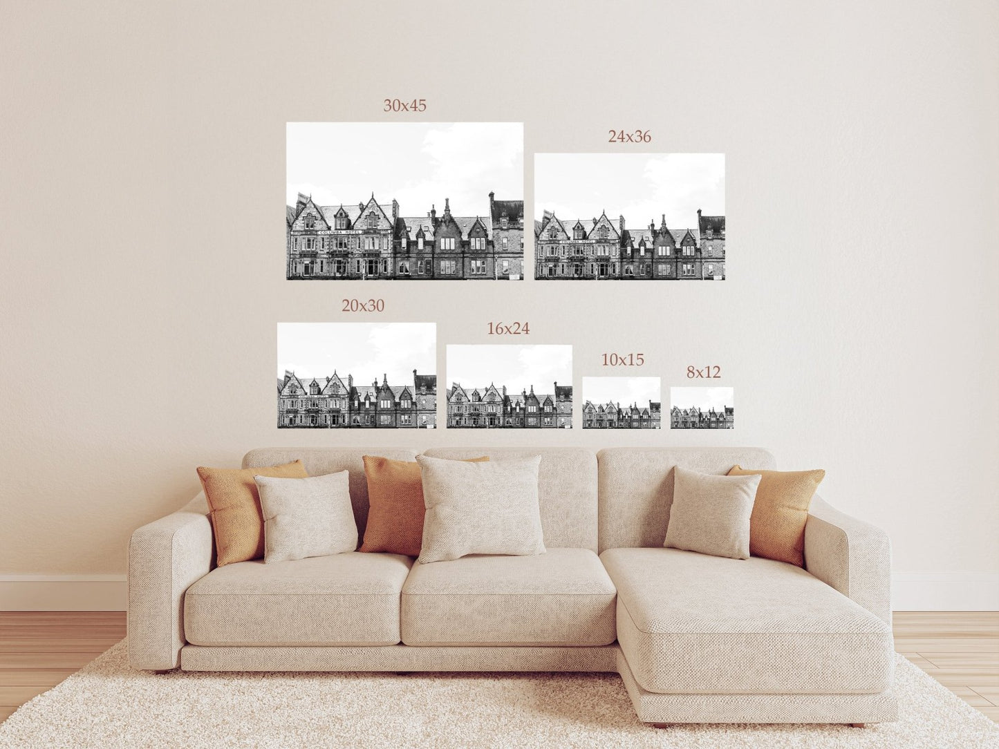 Inverness Scotland Wall Art – Historic Columba Hotel Black and White Photography Print or Canvas