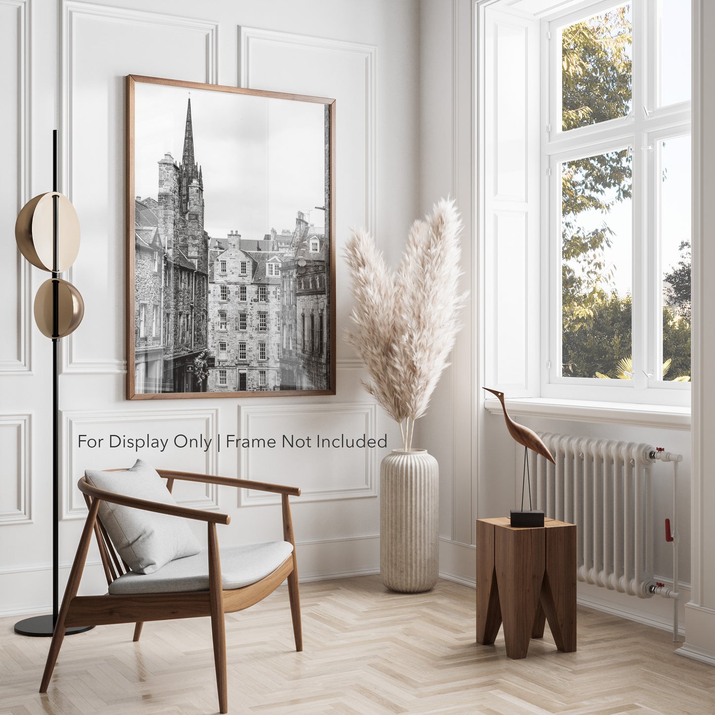 Edinburgh Scotland Wall Art – Historic Street Architecture Black and White Photography Print or Canvas