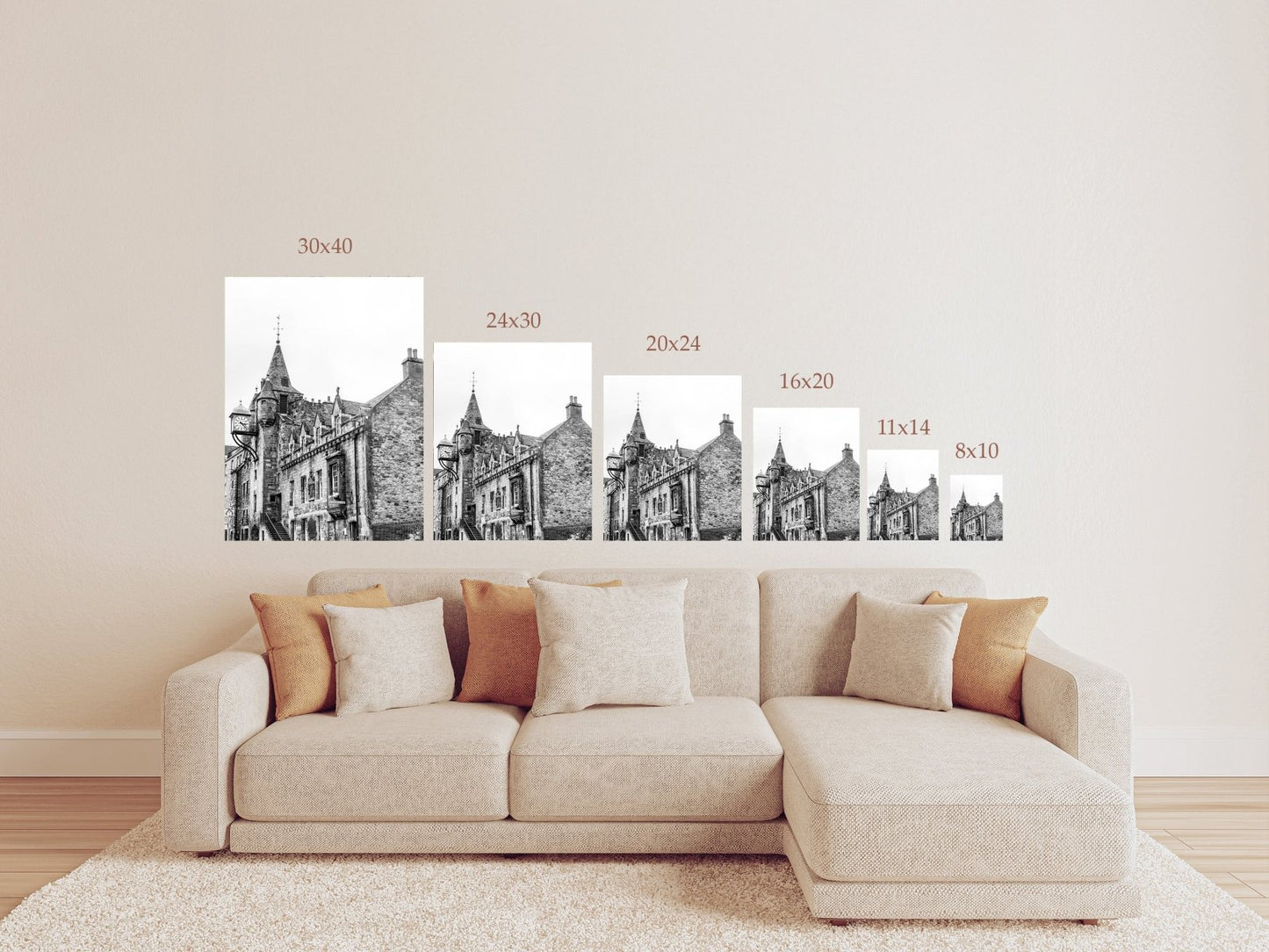 Edinburgh Tolbooth Clock Tower Black & White Wall Art Print - Erin Johnson Photography