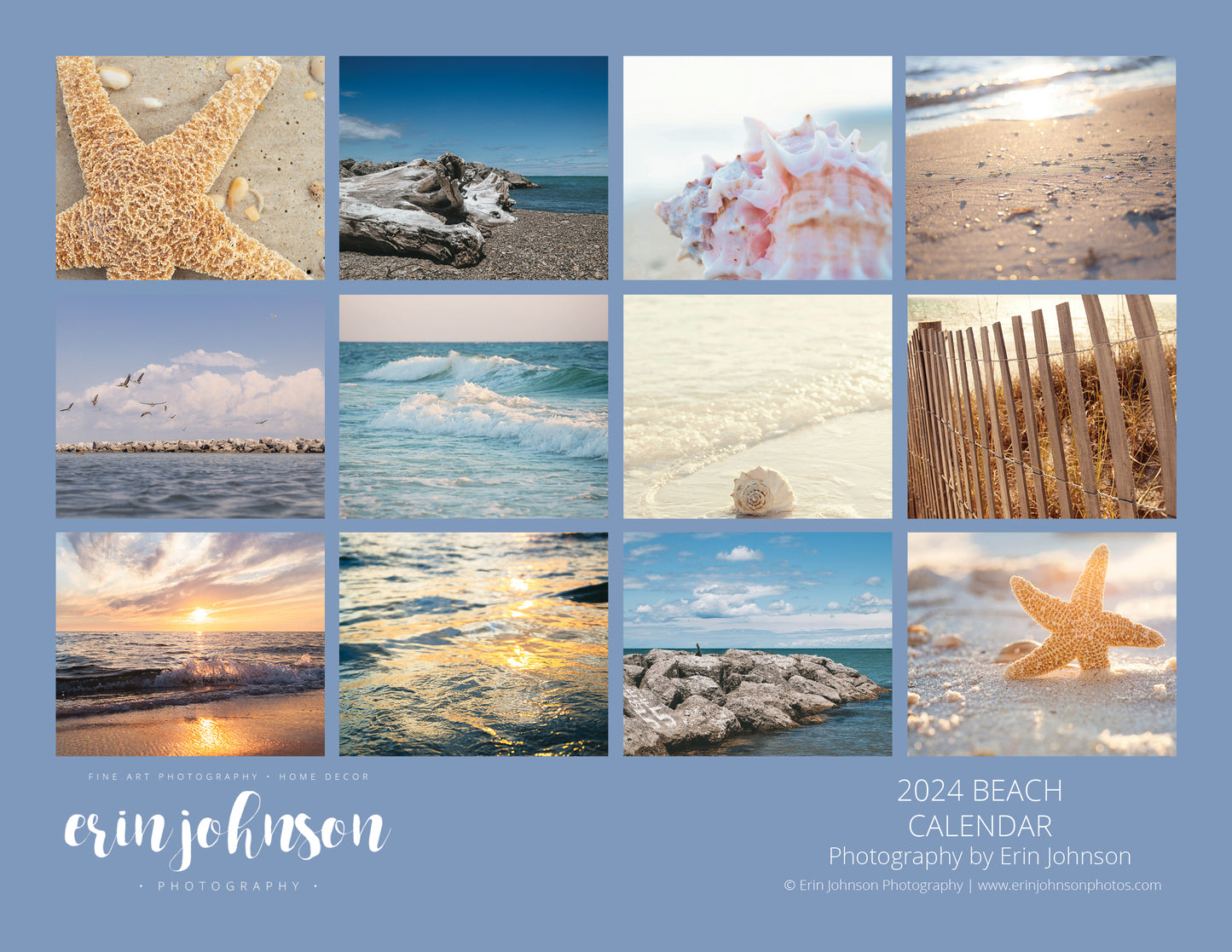 2024 Beach Wall Calendar