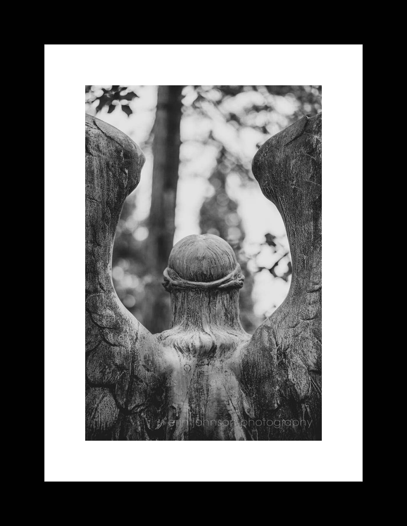 aserot Angel black and white cemetery photography print – Cleveland, Ohio