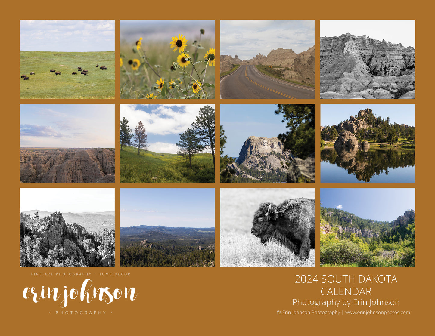 2024 South Dakota Wall Calendar