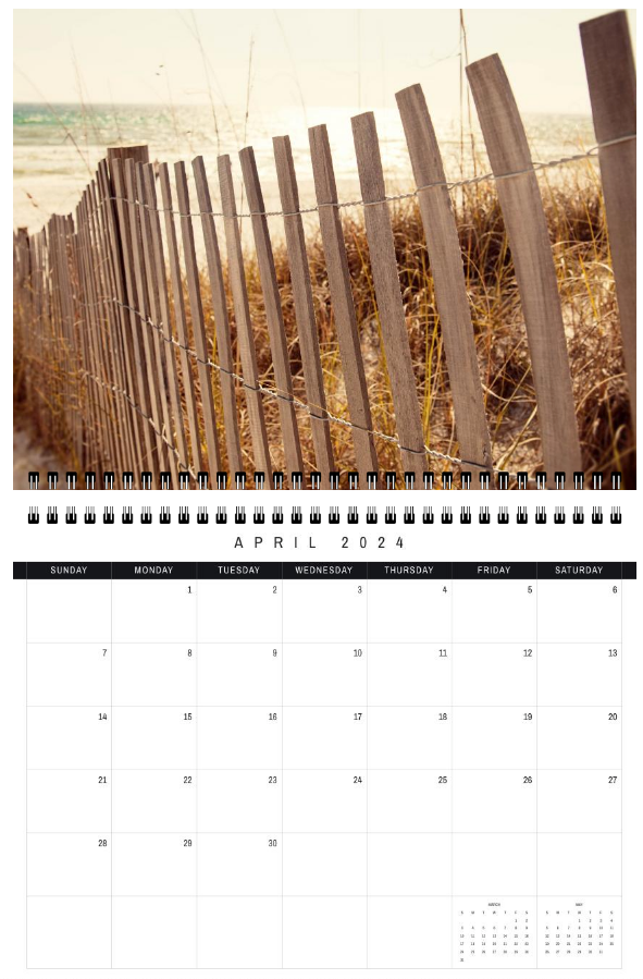 2024 Beach Wall Calendar