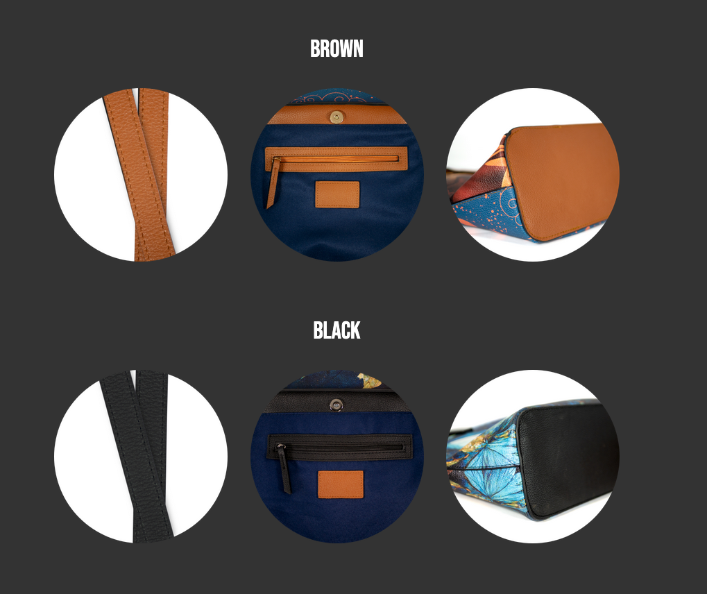 Summer Butterfly Vegan Leather Tote Bag