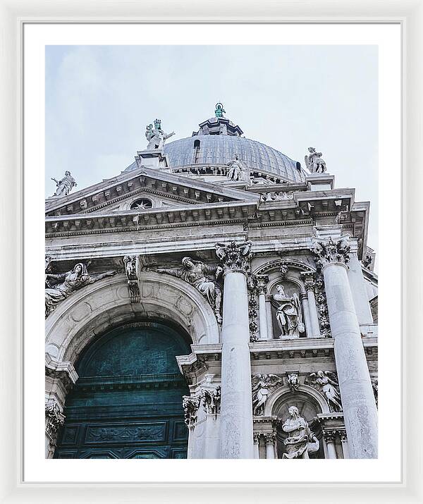 Framed print of the Basilica di Santa Maria della Salute in Venice, Italy, showcasing the exterior architectural details.