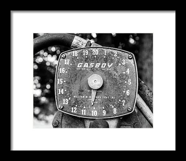 Black and White Gasboy Counter Photograph | Framed Print