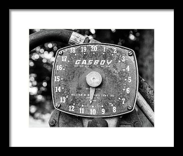 Black and White Gasboy Counter Photograph | Framed Print