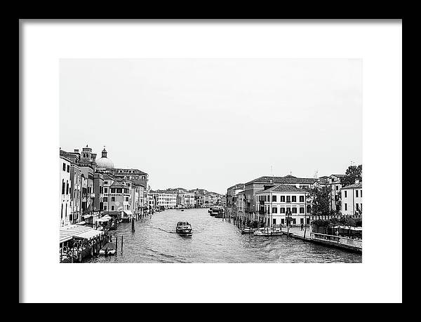 Black and White Grand Canal Venice Italy | Framed Print