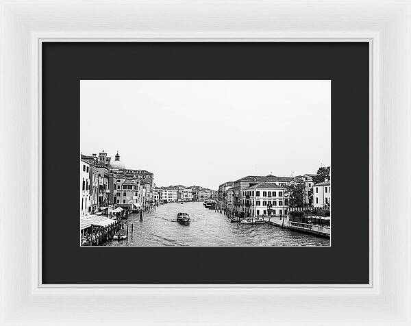 Black and White Grand Canal Venice Italy | Framed Print