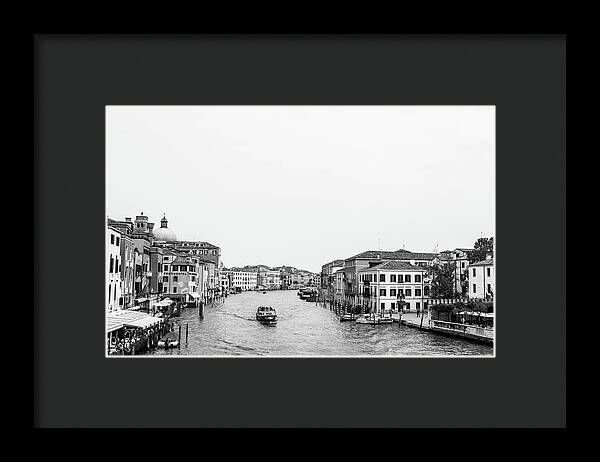 Black and White Grand Canal Venice Italy | Framed Print