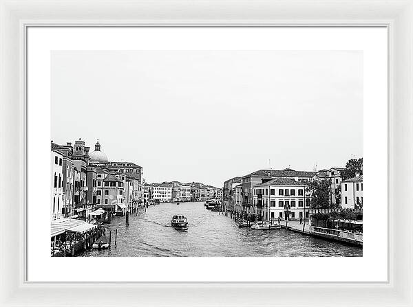 Black and White Grand Canal Venice Italy | Framed Print