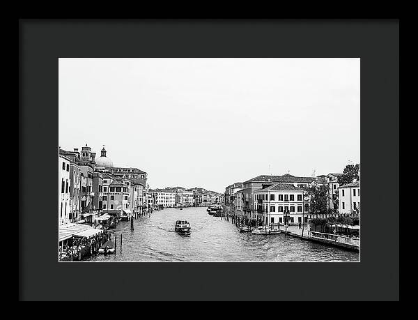 Black and White Grand Canal Venice Italy | Framed Print
