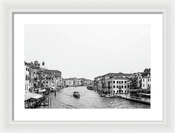 Black and White Grand Canal Venice Italy | Framed Print