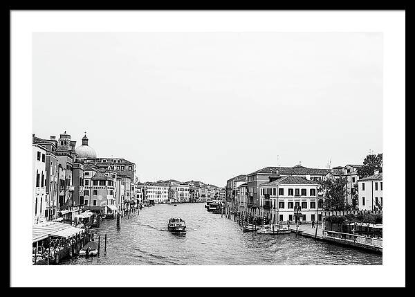 Black and White Grand Canal, Venice, Italy | Framed Print | Venice Photography Wall Art