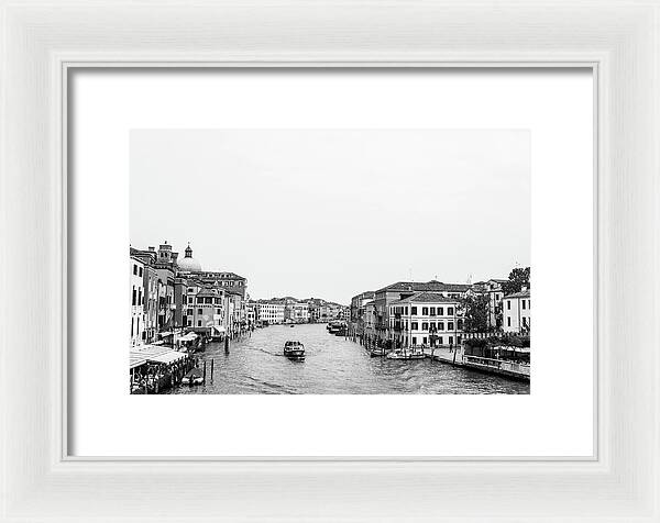 Black and White Grand Canal Venice Italy | Framed Print