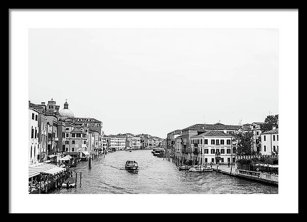 Black and White Grand Canal Venice Italy | Framed Print