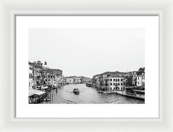 Black and White Grand Canal Venice Italy | Framed Print