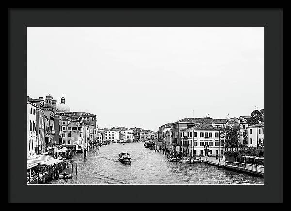 Black and White Grand Canal Venice Italy | Framed Print