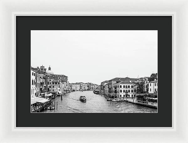 Black and White Grand Canal Venice Italy | Framed Print