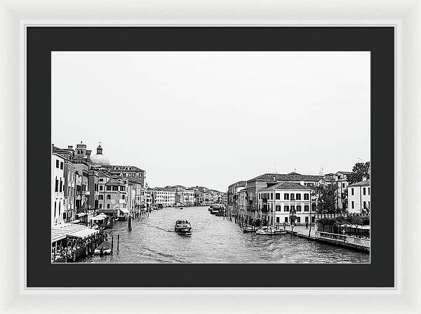 Black and White Grand Canal Venice Italy | Framed Print